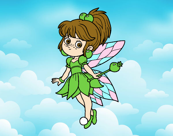 Coloring page Magical forest fairy forest painted bysamg