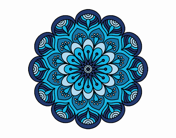 Coloring page Mandala flower and sheets painted byNascarlady