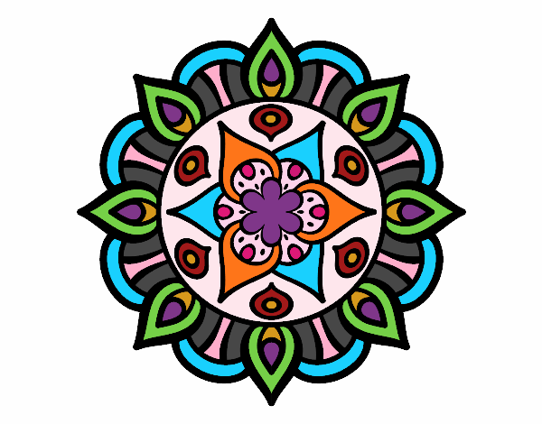 Coloring page Mandala vegetal life painted byNascarlady