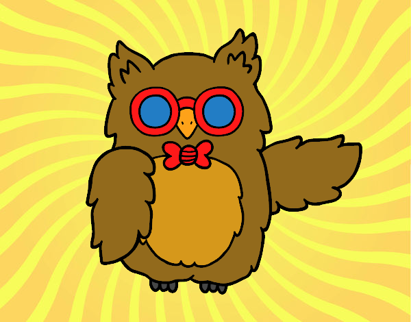 Coloring page Owl teacher painted bysamg