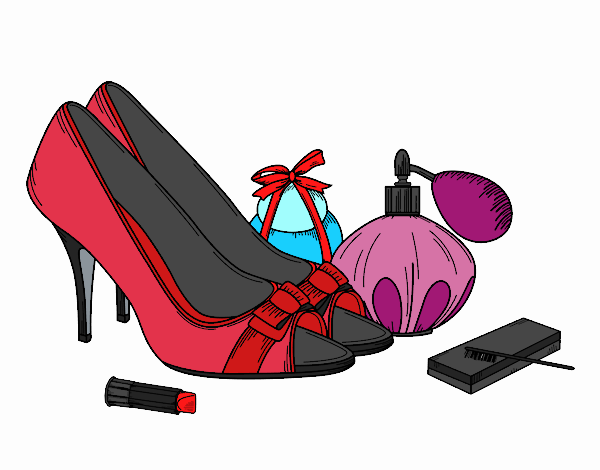 Coloring page Shoes and makeup painted byrandol9572