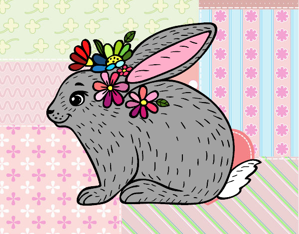 Coloring page Spring rabbit painted byalexadra