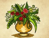 Coloring page A vase with flowers painted byFranka