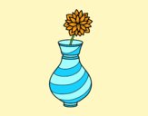 Coloring page Chrysanthemum in a vase painted byAnia