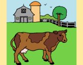 Coloring page Cow out to pasture painted byAnia
