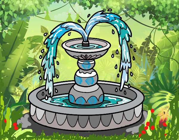 Coloring page Fountain painted byFranka