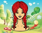 Coloring page hairstyle: two braids  painted byBelzabell 