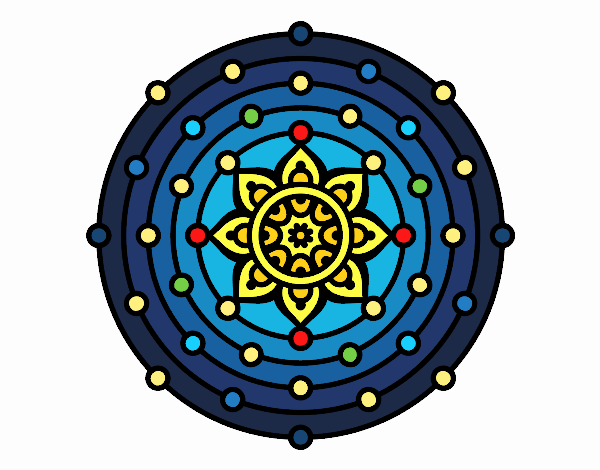 Coloring page Mandala solar system painted byFranka