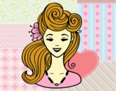 Coloring page Pin-up hairstyle  painted byBelzabell 