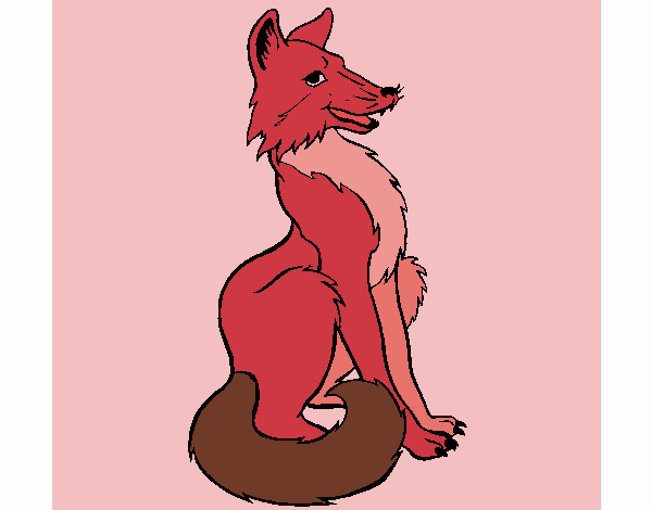 Coloring page Red fox painted byfawnamama1