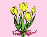 Coloring page Tulips with a bow painted byAnia