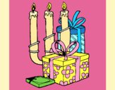Coloring page Candelabra and presents painted byAnia