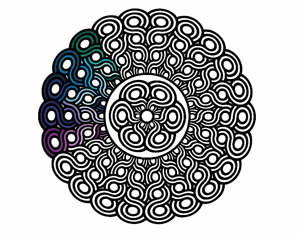 Coloring page Mandala braided painted byMirdy