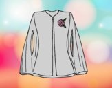 Coloring page Elegant shirt with brooch painted byAnia