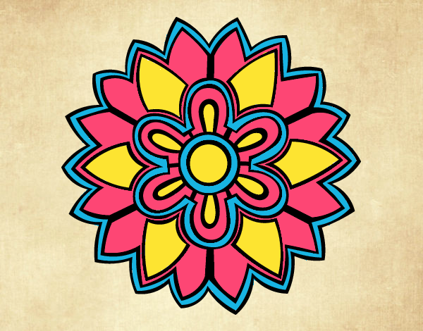Coloring page Flower Mandala shaped weiss painted byPatrick