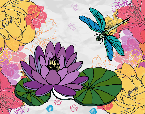 Coloring page Lotus flower painted byMaHinkle