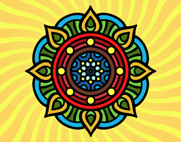 Coloring page Mandala fire points painted byPatrick