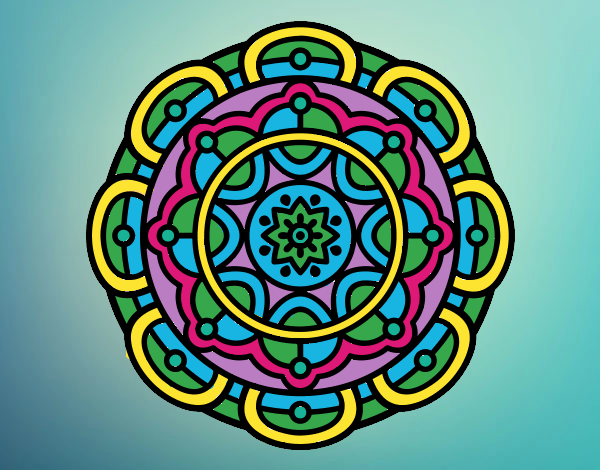 Coloring page Mandala for mental relaxation painted byPatrick