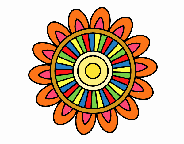 Coloring page Mandala solar painted byPatrick