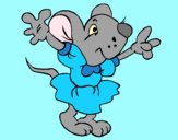 Coloring page Rat wearing dress painted byAnia