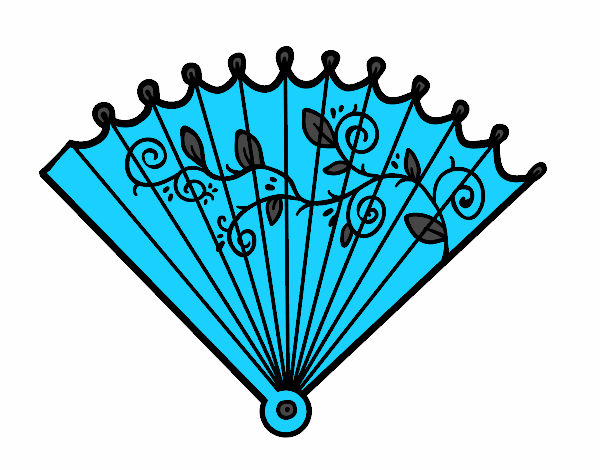 Coloring page Rococo hand fan painted byKhaos006