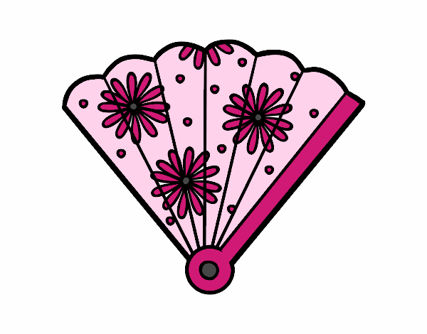 Coloring page Spanish hand fan painted byKhaos006