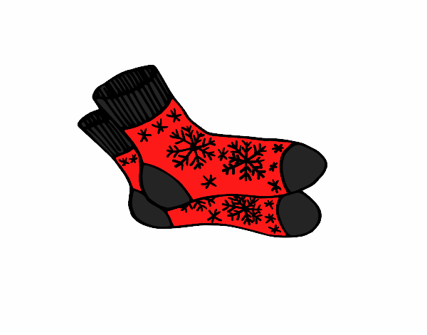 Coloring page Winter socks painted byKhaos006