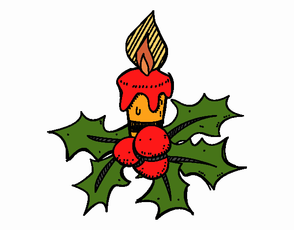 Coloring page A christmas candle painted byKhaos006