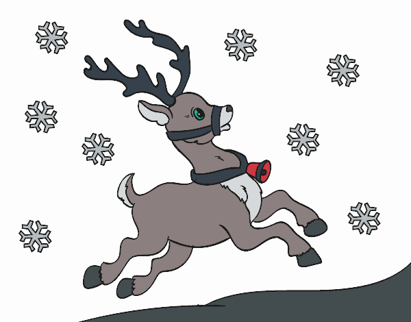 Coloring page Christmas reindeer painted byKhaos006