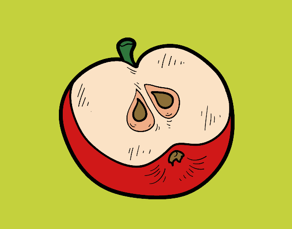 Coloring page Half an apple painted bymmjbp
