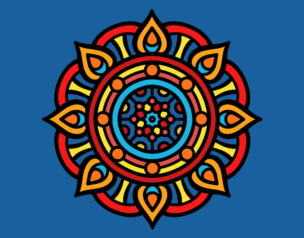 Coloring page Mandala fire points painted byMaHinkle