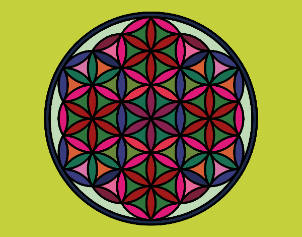Coloring page Mandala lifebloom painted byMaHinkle