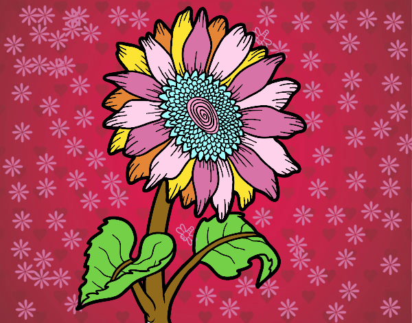 Coloring page A sunflower painted byviri