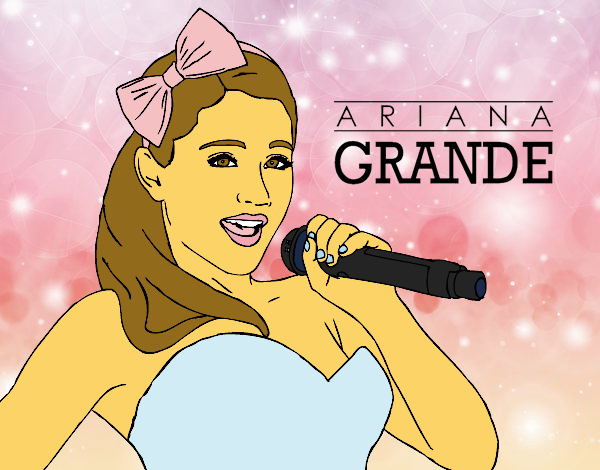 Coloring page Ariana Grande singing painted byKay101