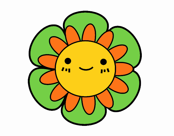 Coloring page Childish flower painted byKhaos006