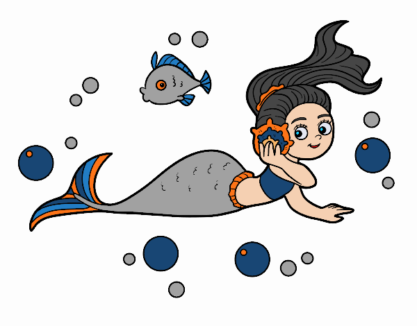 Coloring page Magical mermaid painted byKhaos006