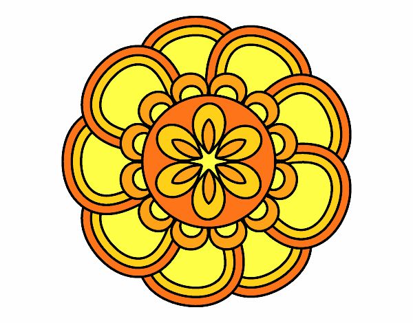 Coloring page Mandala petals painted bymicheleof4