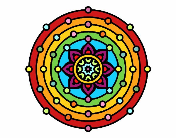 Coloring page Mandala solar system painted bymicheleof4