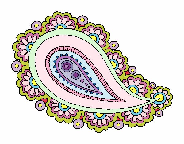 Coloring page Mandala teardrop painted bymicheleof4