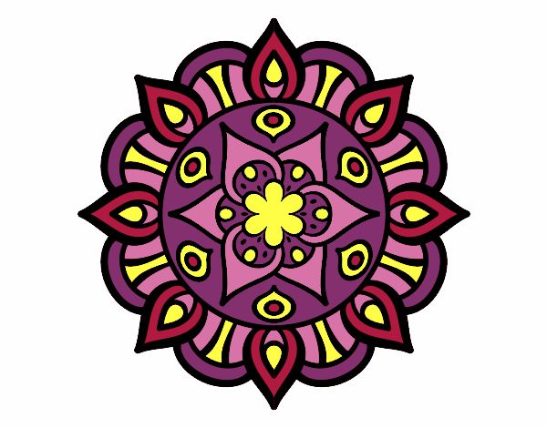 Coloring page Mandala vegetal life painted bymicheleof4
