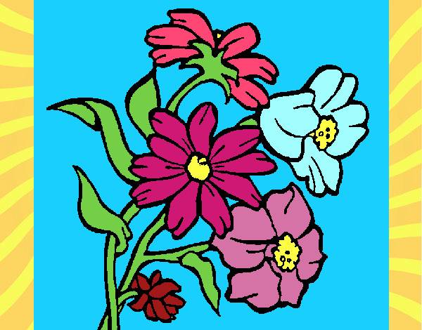 Coloring page Flowers painted byyoyo