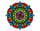 Coloring page Mandala fire points painted byphilcool
