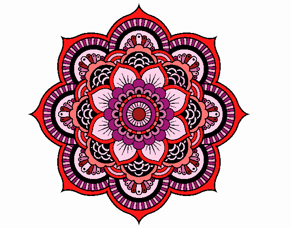 Coloring page Mandala oriental flower painted byphilcool