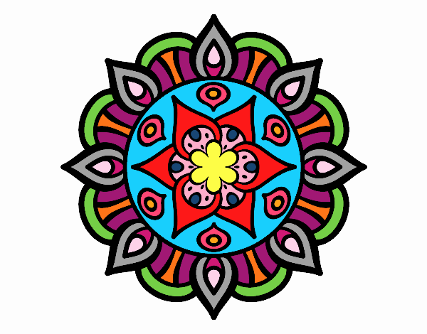 Coloring page Mandala vegetal life painted by_M_a_y_a_