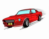 Coloring page Mustang retro style painted byphilcool