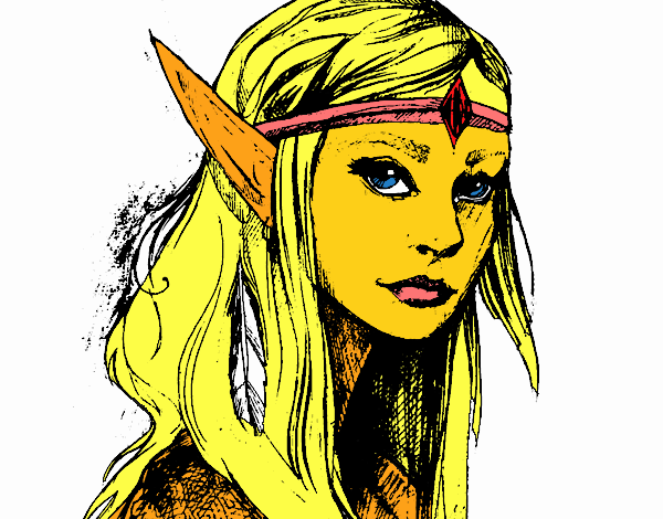 Coloring page Princess elf painted byphilcool