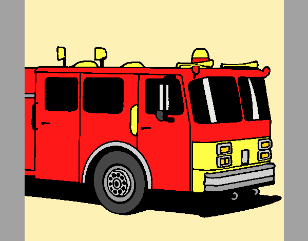 Coloring page Fire engine painted byAnia