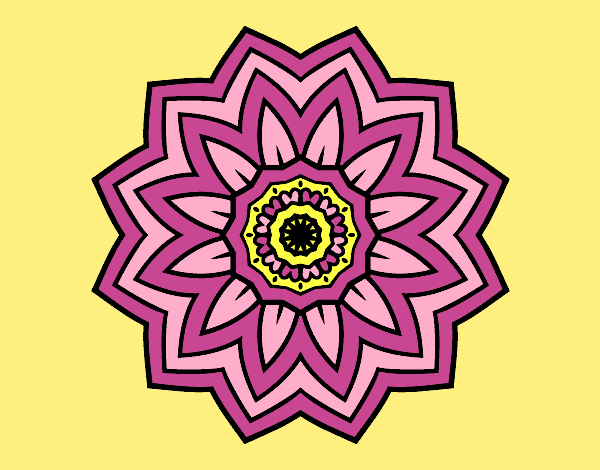 Coloring page Flower mandala of sunflower painted byAnia