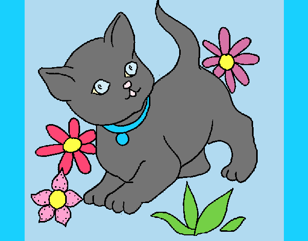 Coloring page Kitten painted byAnia