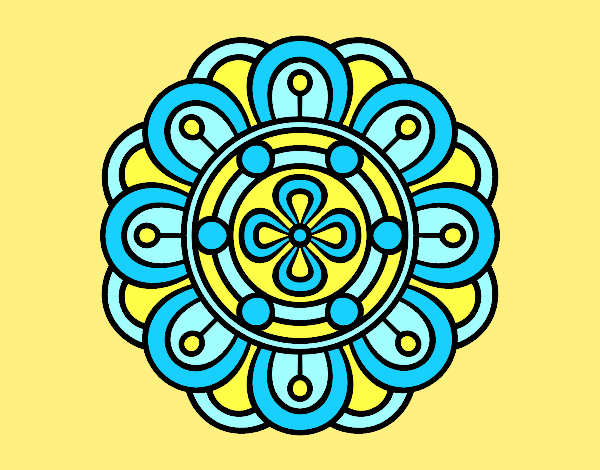 Coloring page Mandala creative flower painted byAnia